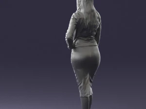 fashion woman in grey skirt 0364 3D Model