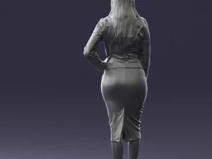 fashion woman in grey skirt 0364 3D Model