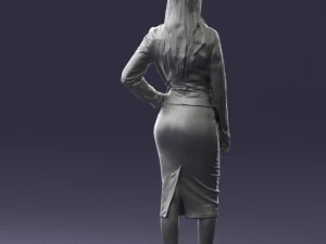 fashion woman in grey skirt 0364 3D Model