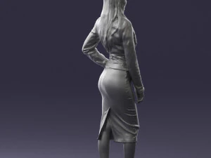 fashion woman in grey skirt 0364 3D Model