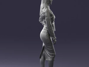 fashion woman in grey skirt 0364 3D Model