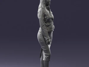 fashion woman in grey skirt 0364 3D Model