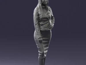 fashion woman in grey skirt 0364 3D Model