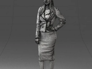 fashion woman in grey skirt 0364 3D Model