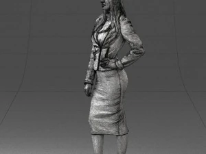 fashion woman in grey skirt 0364 3D Model