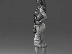 fashion woman in grey skirt 0364 3D Model