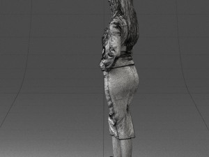 fashion woman in grey skirt 0364 Modèle 3D