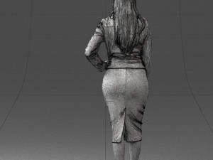 fashion woman in grey skirt 0364 Modèle 3D