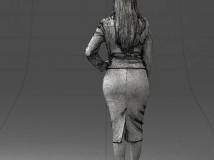 fashion woman in grey skirt 0364 3D Model