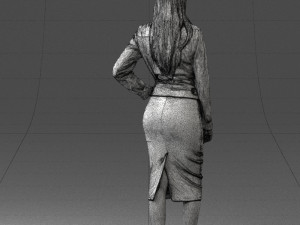 fashion woman in grey skirt 0364 Modèle 3D
