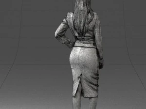 fashion woman in grey skirt 0364 3D Model