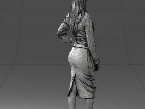 fashion woman in grey skirt 0364 3D Model