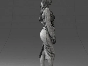 fashion woman in grey skirt 0364 3D Model