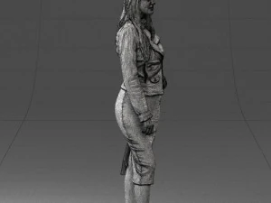 fashion woman in grey skirt 0364 3D Model
