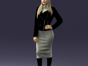 fashion woman in grey skirt 0364 3d print ready Modelo de impresión 3D