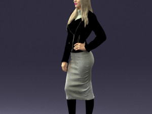 fashion woman in grey skirt 0364 3d print ready Modelo de impresión 3D