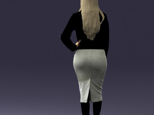 fashion woman in grey skirt 0364 3d print ready Modelo de impresión 3D