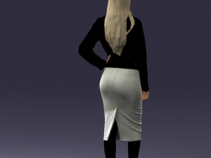 fashion woman in grey skirt 0364 3d print ready Modelo de impresión 3D