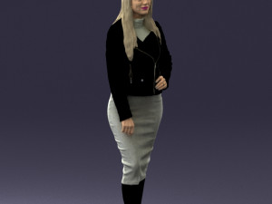 fashion woman in grey skirt 0364 3d print ready Modelo de impresión 3D