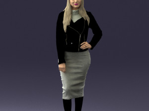 fashion woman in grey skirt 0364 3d print ready Modelo de impresión 3D