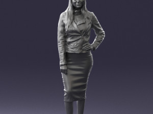 fashion woman in grey skirt 0364 3d print ready Modelo de impresión 3D