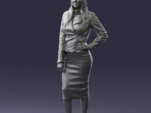 fashion woman in grey skirt 0364 3d print ready Modelo de impresión 3D