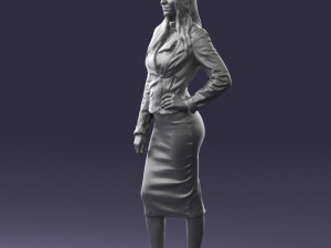 fashion woman in grey skirt 0364 3d print ready Modelo de impresión 3D