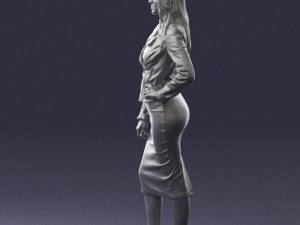 fashion woman in grey skirt 0364 3d print ready Modelo de impresión 3D