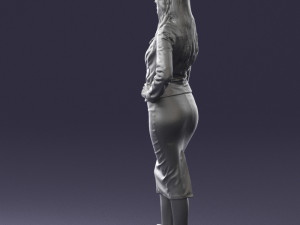fashion woman in grey skirt 0364 3d print ready Modelo de impresión 3D