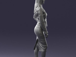 fashion woman in grey skirt 0364 3d print ready Modelo de impresión 3D