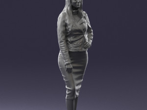 fashion woman in grey skirt 0364 3d print ready Modelo de impresión 3D