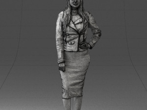 fashion woman in grey skirt 0364 3d print ready Modelo de impresión 3D
