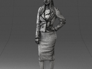 fashion woman in grey skirt 0364 3d print ready Modelo de impresión 3D