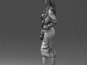 fashion woman in grey skirt 0364 3d print ready Modelo de impresión 3D