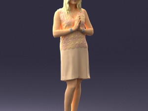 young blonde in prey pose 0361 3D Model