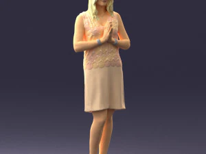 young blonde in prey pose 0361 3D Model