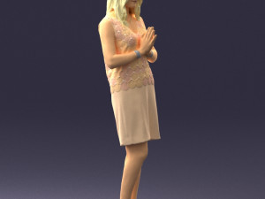 young blonde in prey pose 0361 3D Model