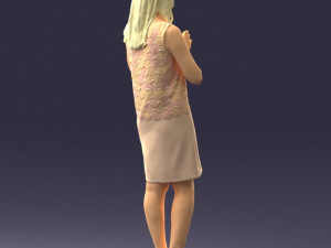 young blonde in prey pose 0361 3D Model