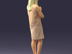 young blonde in prey pose 0361 3D Model