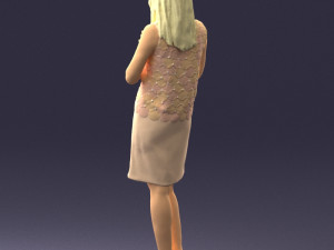 young blonde in prey pose 0361 3D Model