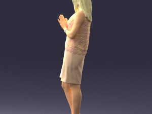 young blonde in prey pose 0361 3D Model