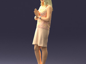 young blonde in prey pose 0361 3D Model