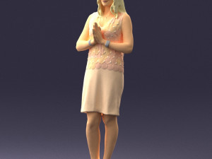 young blonde in prey pose 0361 3D Model