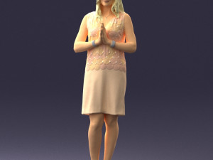 young blonde in prey pose 0361 3D Model
