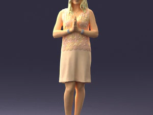 young blonde in prey pose 0361 3D Model