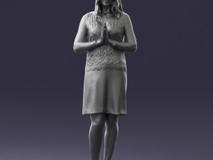 young blonde in prey pose 0361 3D Model