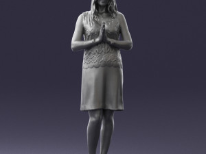 young blonde in prey pose 0361 3D Model