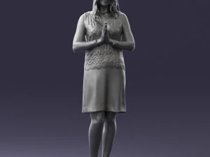 young blonde in prey pose 0361 3D Model