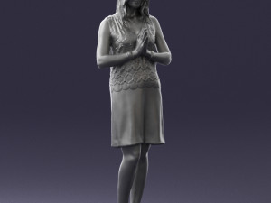 young blonde in prey pose 0361 3D Model