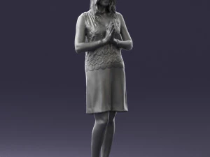 young blonde in prey pose 0361 3D Model